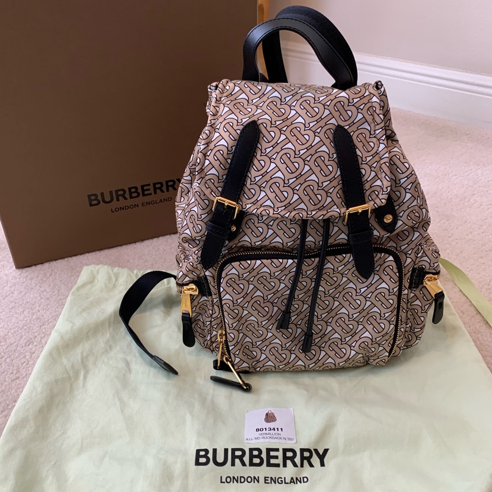 Burberry Medium Rucksack in Monogram Print Nylon